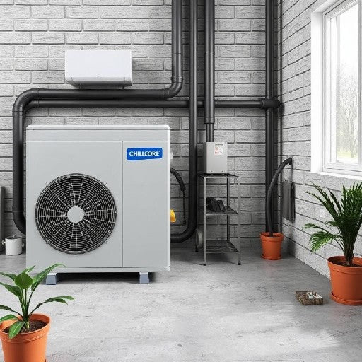 Air conditioning unit being professionally serviced for long-term performance