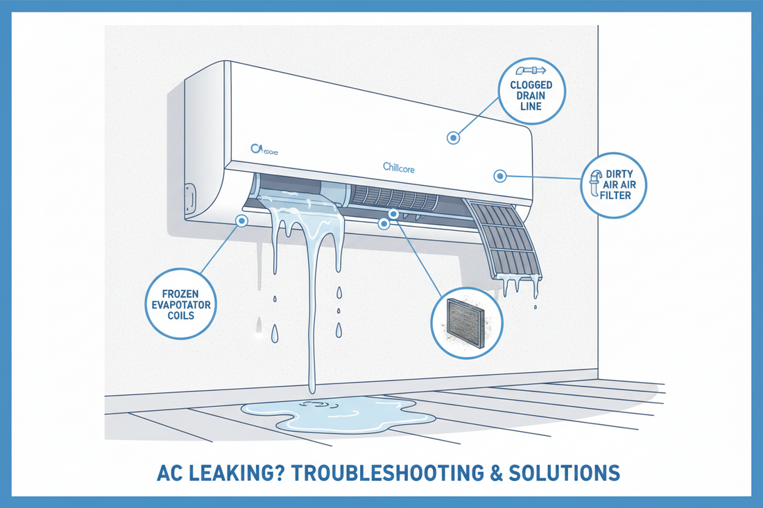 AC Leaking Water Indoors? 10 Causes, Fixes &amp; Prevention Tips | Chillcore