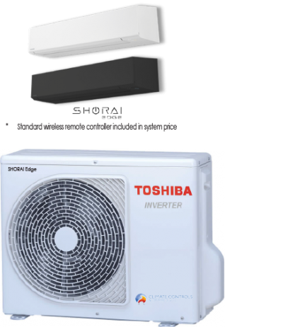 Toshiba RAS High-Wall Inverter Split System – SHORAI Edge (2.5KW) with Free Installation UK | Chillcore
